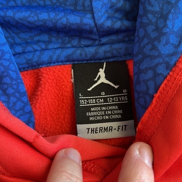 Jordan Red and Blue  Hoodie Size L 12-13 - Picture 2 of 8